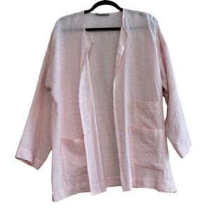 100% Linen Pastel Pink Lightweight Breathable Blazer Plus Size 4X